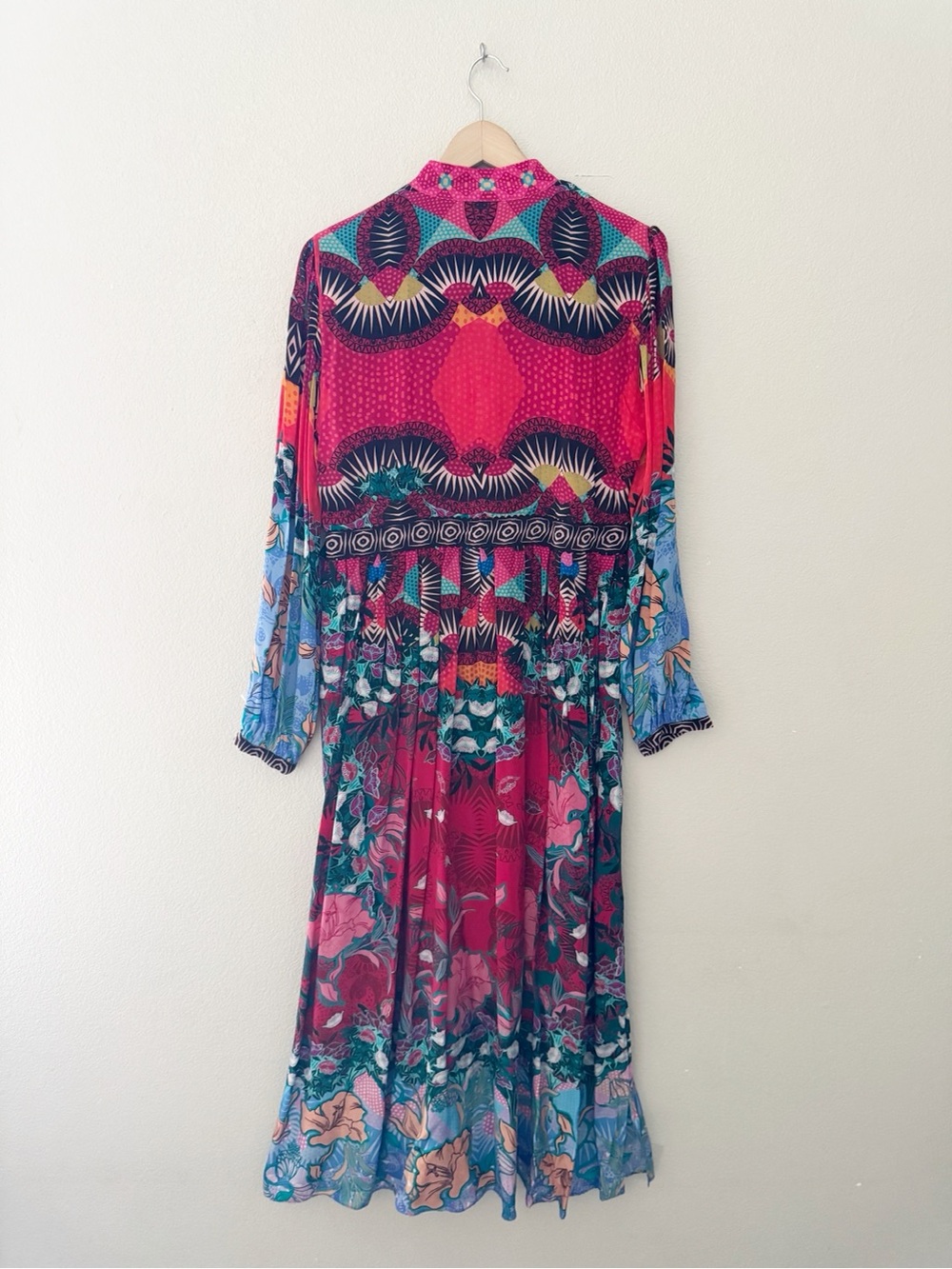 Anthropologie Bhanuni by Jyoti Maxi Dress 12 Feminine Bohemian Resort Chic NWT - Picture 8 of 16